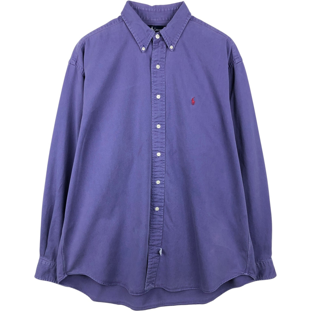 Ralph Lauren long sleeve button down shirt, men's XL size cotton Navy blue Vintage Second Hand