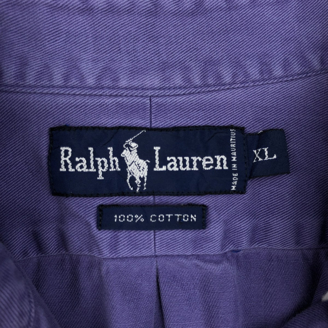 Ralph Lauren long sleeve button down shirt, men's XL size cotton Navy blue Vintage Second Hand