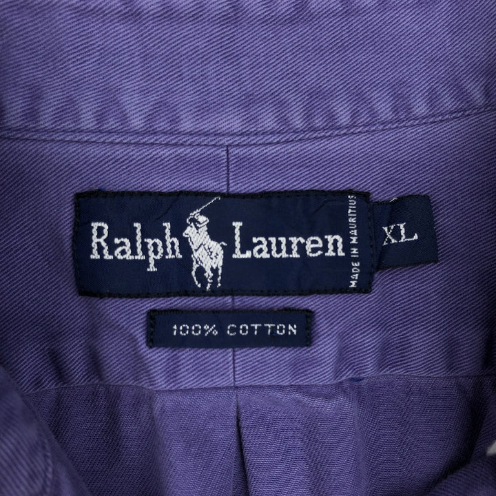 Ralph Lauren long sleeve button down shirt, men's XL size cotton Navy blue Vintage Second Hand