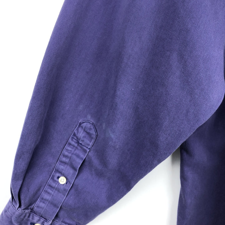 Ralph Lauren long sleeve button down shirt, men's XL size cotton Navy blue Vintage Second Hand