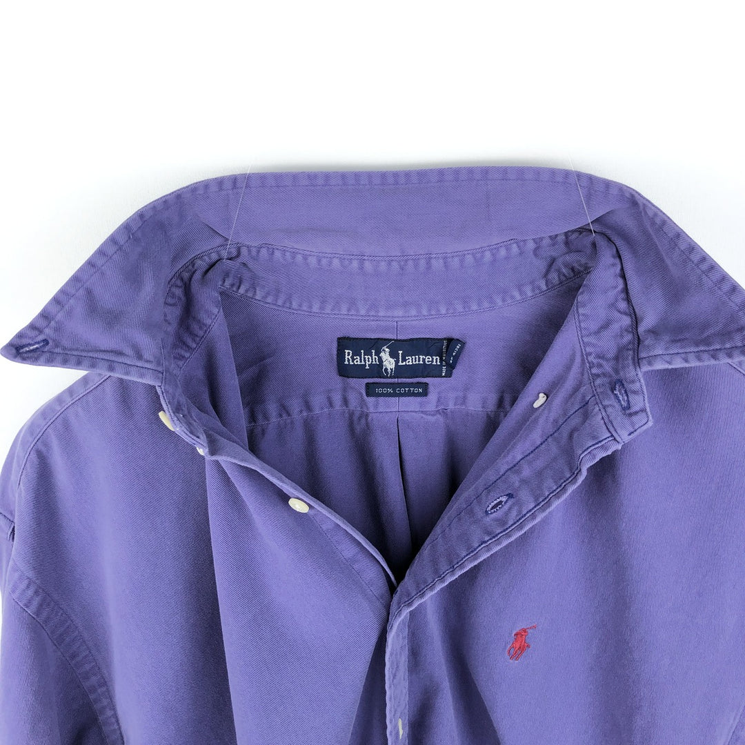 Ralph Lauren long sleeve button down shirt, men's XL size cotton Navy blue Vintage Second Hand