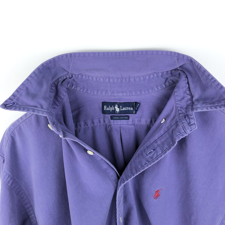 Ralph Lauren long sleeve button down shirt, men's XL size cotton Navy blue Vintage Second Hand