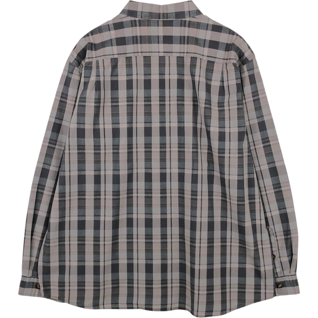 Carhartt Relaxed Fit Check Pattern Long Sleeve Button Down Work Shirt, Men's XXL cotton gray type Vintage Second Hand