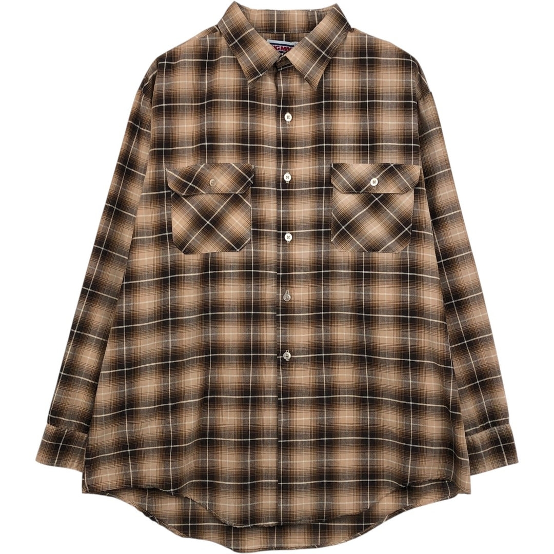 Vintage 1980'S JCPenney BIG MAC Check Pattern Long Sleeve Work Shirt, Men's Size XL unclear brown type Vintage Second Hand