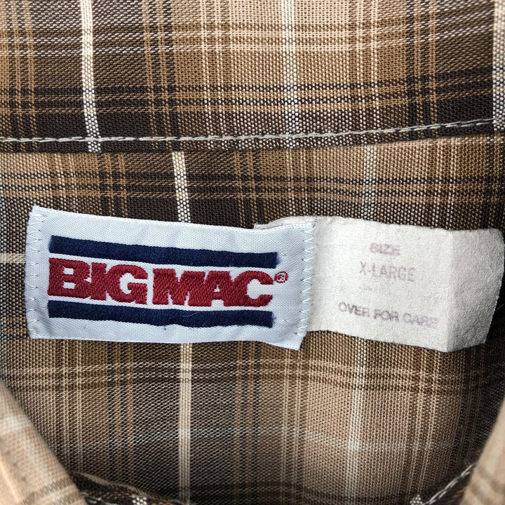 Vintage 1980'S JCPenney BIG MAC Check Pattern Long Sleeve Work Shirt, Men's Size XL unclear brown type Vintage Second Hand