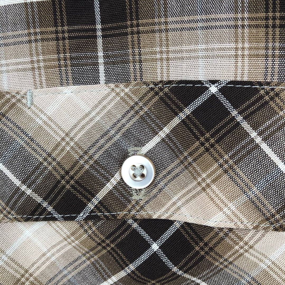 Vintage 1980'S JCPenney BIG MAC Check Pattern Long Sleeve Work Shirt, Men's Size XL unclear brown type Vintage Second Hand
