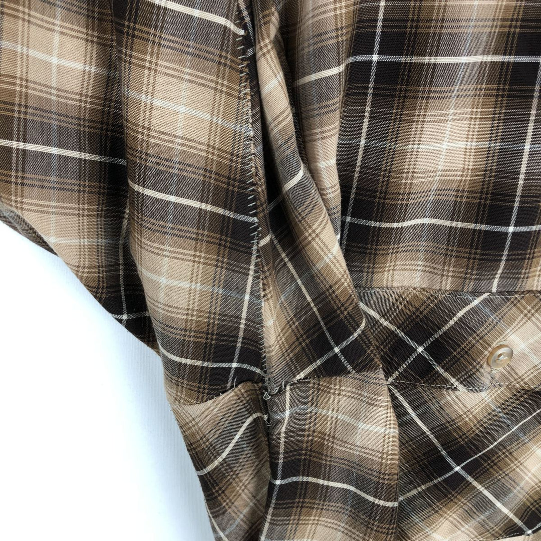 Vintage 1980'S JCPenney BIG MAC Check Pattern Long Sleeve Work Shirt, Men's Size XL unclear brown type Vintage Second Hand