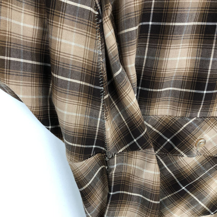 Vintage 1980'S JCPenney BIG MAC Check Pattern Long Sleeve Work Shirt, Men's Size XL unclear brown type Vintage Second Hand