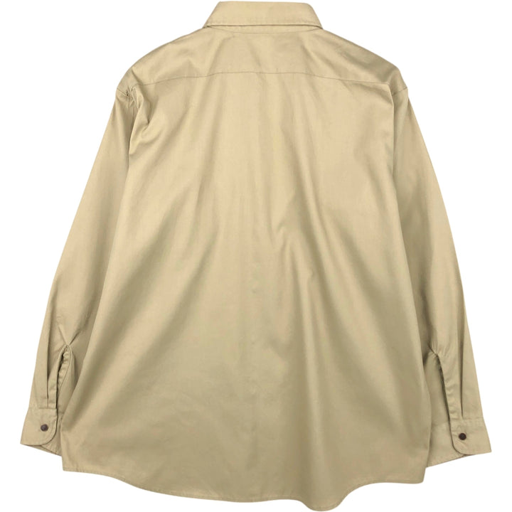 80s-90'S Osh Kosh B'GOSH Long-Sleeve Work Shirt, Men's Size XL (Equivalent), Vintage cotton Beige type Vintage Second Hand