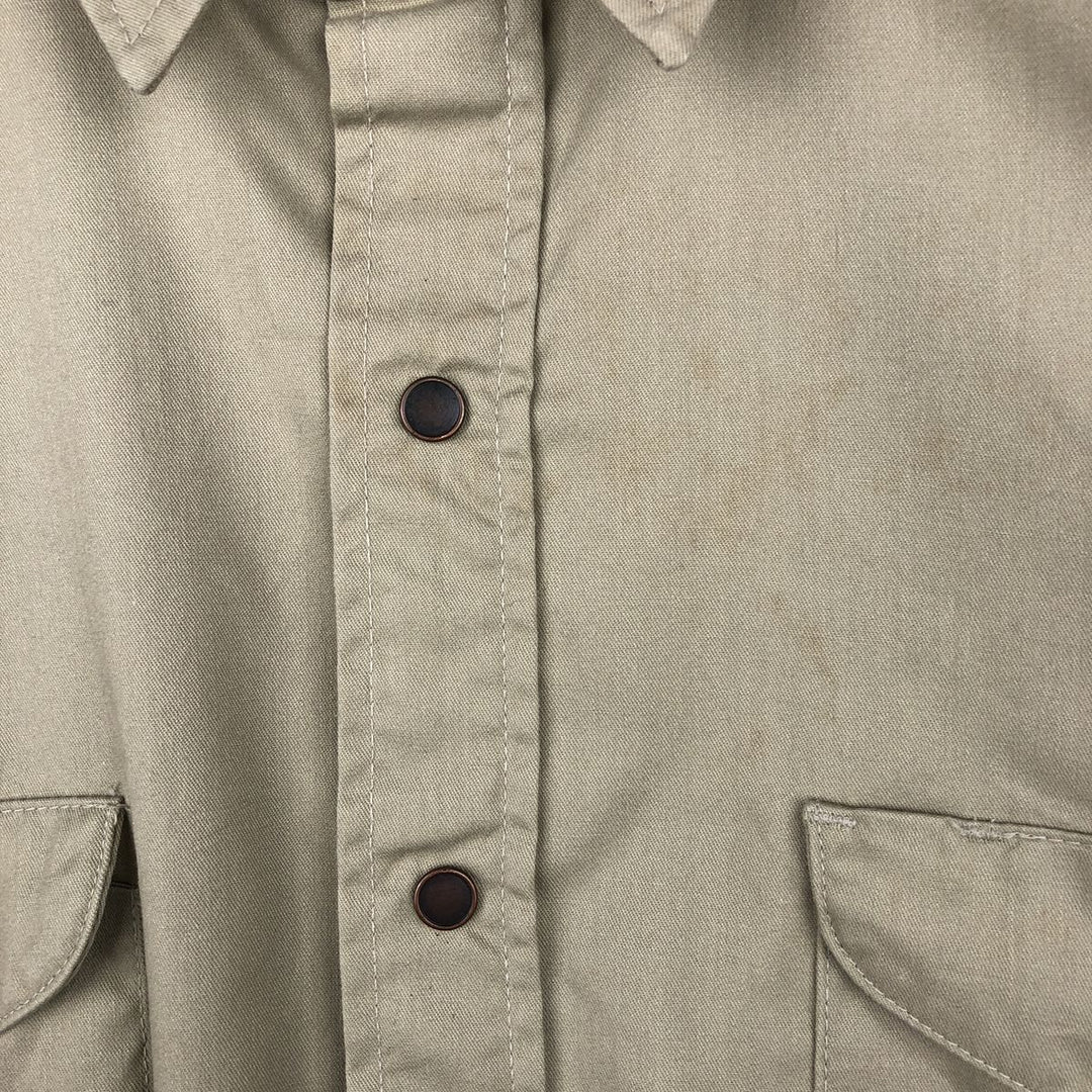80s-90'S Osh Kosh B'GOSH Long-Sleeve Work Shirt, Men's Size XL (Equivalent), Vintage cotton Beige type Vintage Second Hand