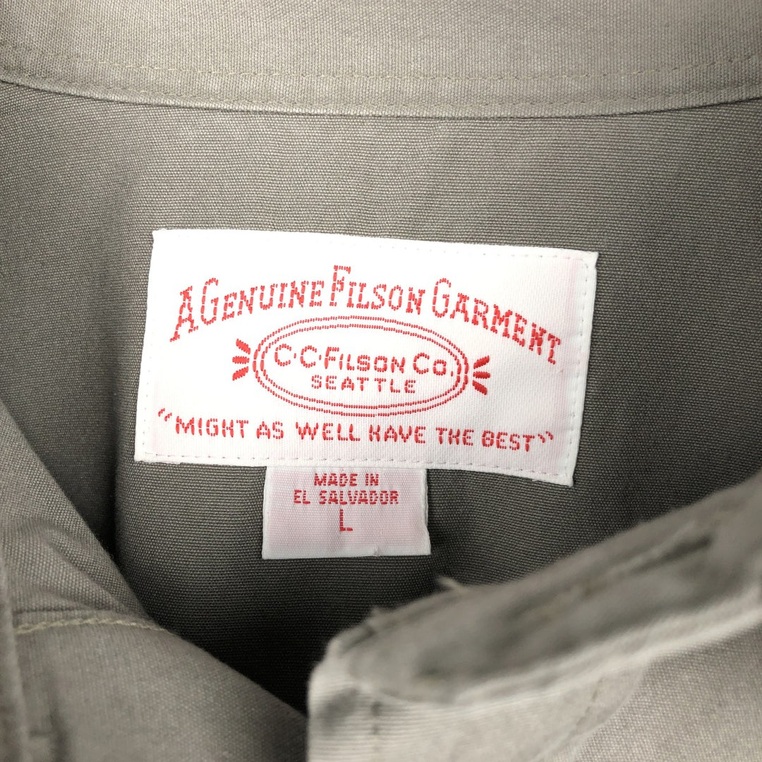 Filson long-sleeved work shirt, men's size L (equivalent to size L) cotton gray type Vintage Second Hand