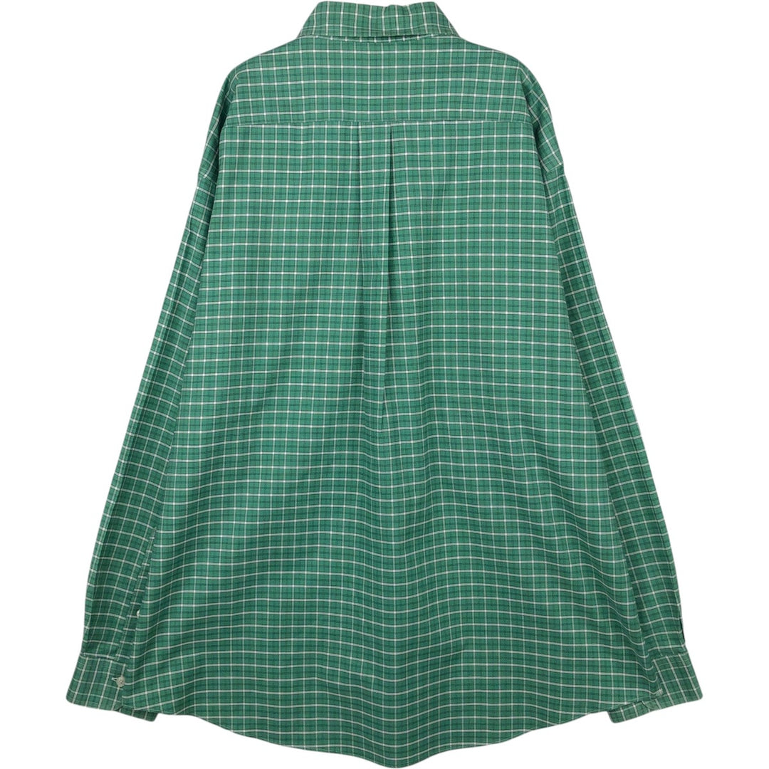 Brooks Brothers Est.1818 Long Sleeve Button-Down Check Shirt, Men's XL Supima Cotton green type Vintage Second Hand