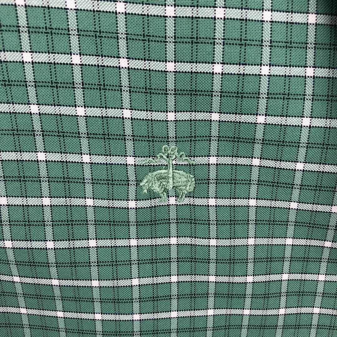Brooks Brothers Est.1818 Long Sleeve Button-Down Check Shirt, Men's XL Supima Cotton green type Vintage Second Hand