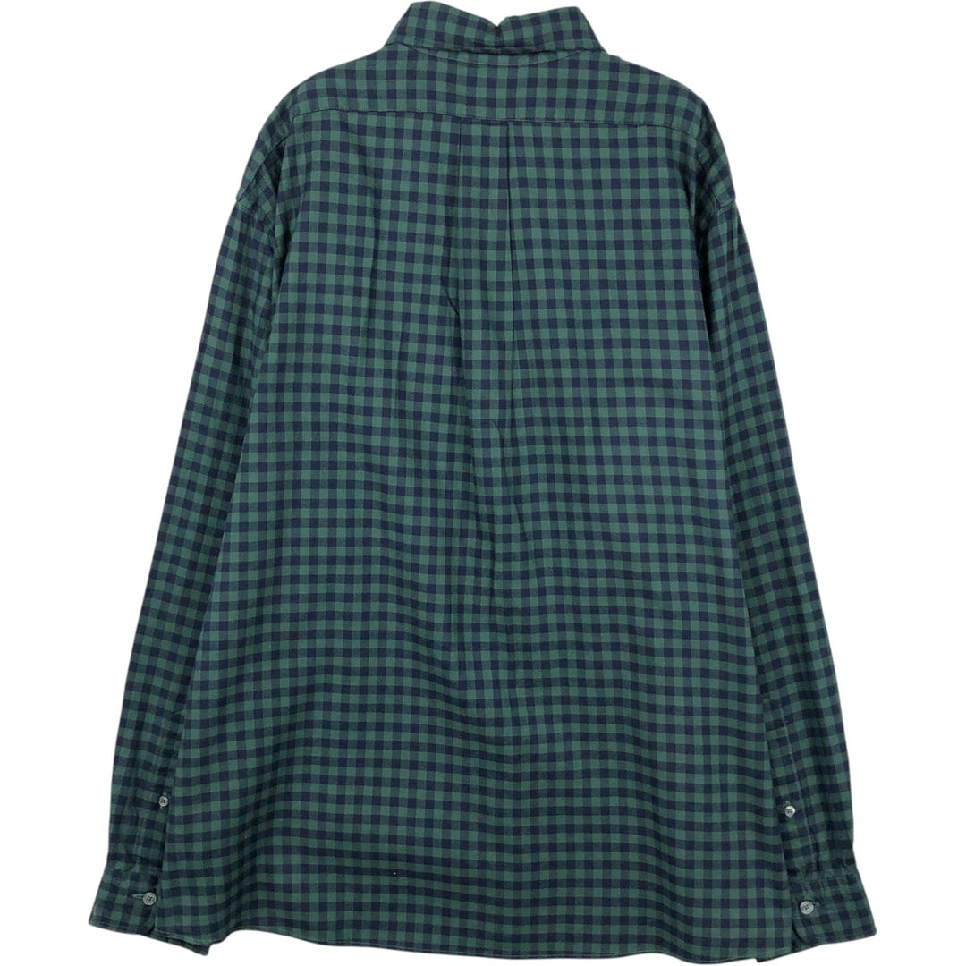 Brooks Brothers Est.1818 REGENT Gingham Check Long Sleeve Button-Down Check Shirt Men's XL cotton Green type dark green Vintage Second Hand