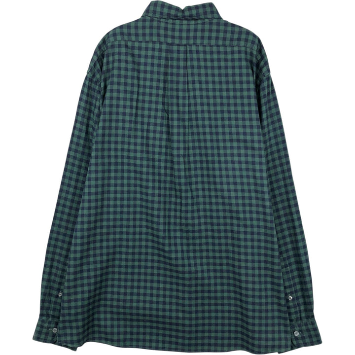 Brooks Brothers Est.1818 REGENT Gingham Check Long Sleeve Button-Down Check Shirt Men's XL cotton Green type dark green Vintage Second Hand