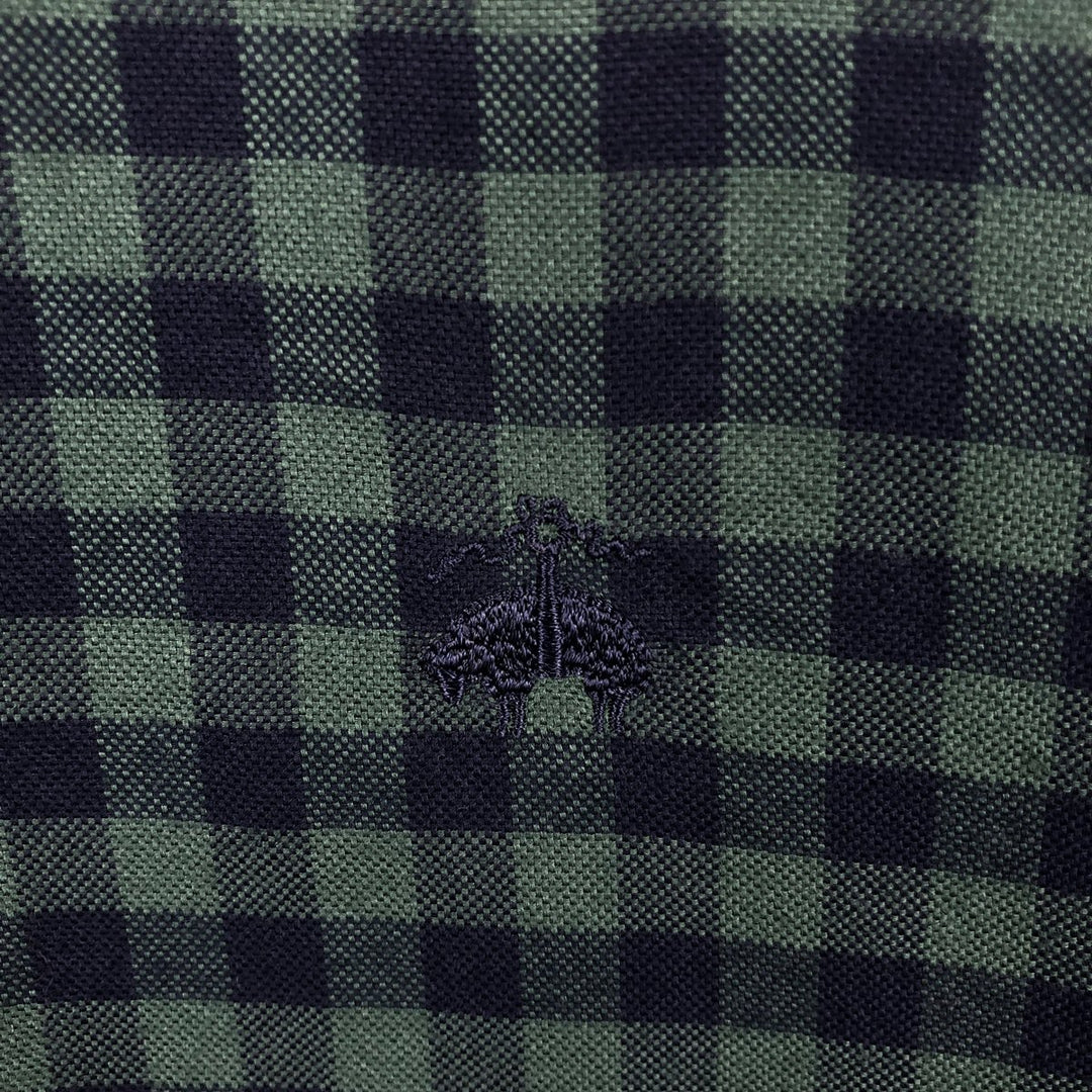 Brooks Brothers Est.1818 REGENT Gingham Check Long Sleeve Button-Down Check Shirt Men's XL cotton Green type dark green Vintage Second Hand