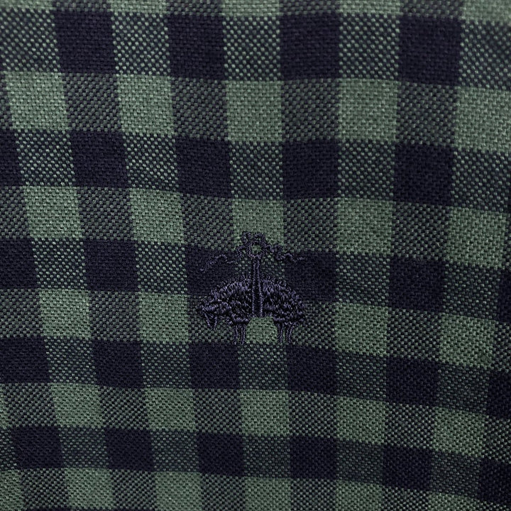 Brooks Brothers Est.1818 REGENT Gingham Check Long Sleeve Button-Down Check Shirt Men's XL cotton Green type dark green Vintage Second Hand