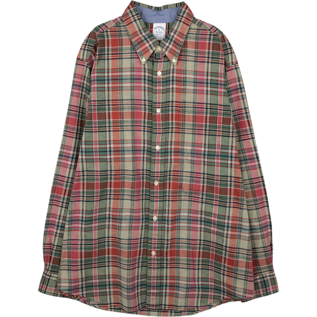 Brooks Brothers Est.1818 REGENT Long Sleeve Button-Down Check Shirt Men's XL cotton red type Vintage Second Hand
