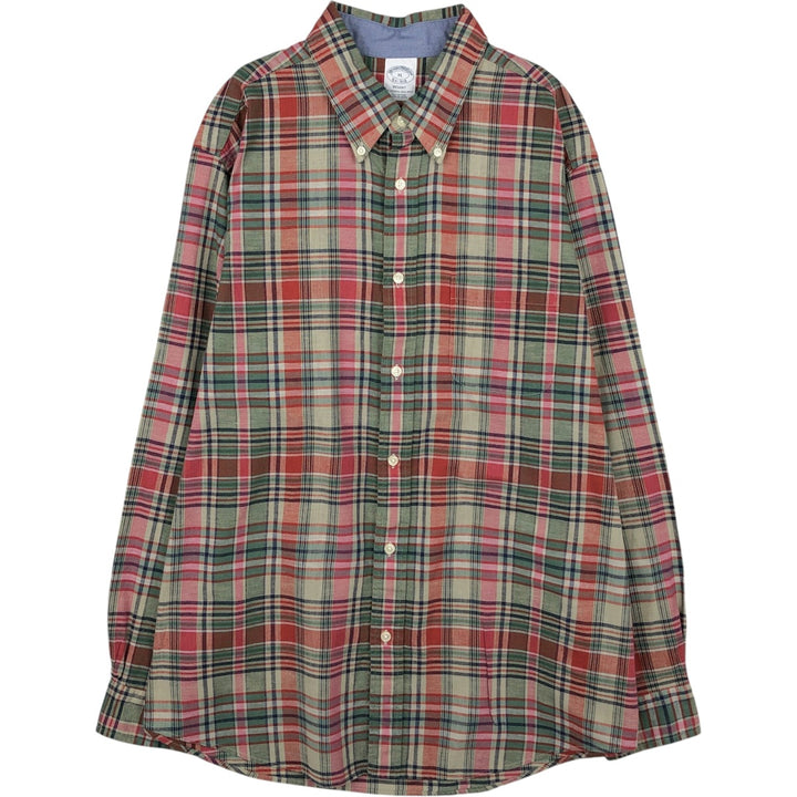 Brooks Brothers Est.1818 REGENT Long Sleeve Button-Down Check Shirt Men's XL cotton red type Vintage Second Hand