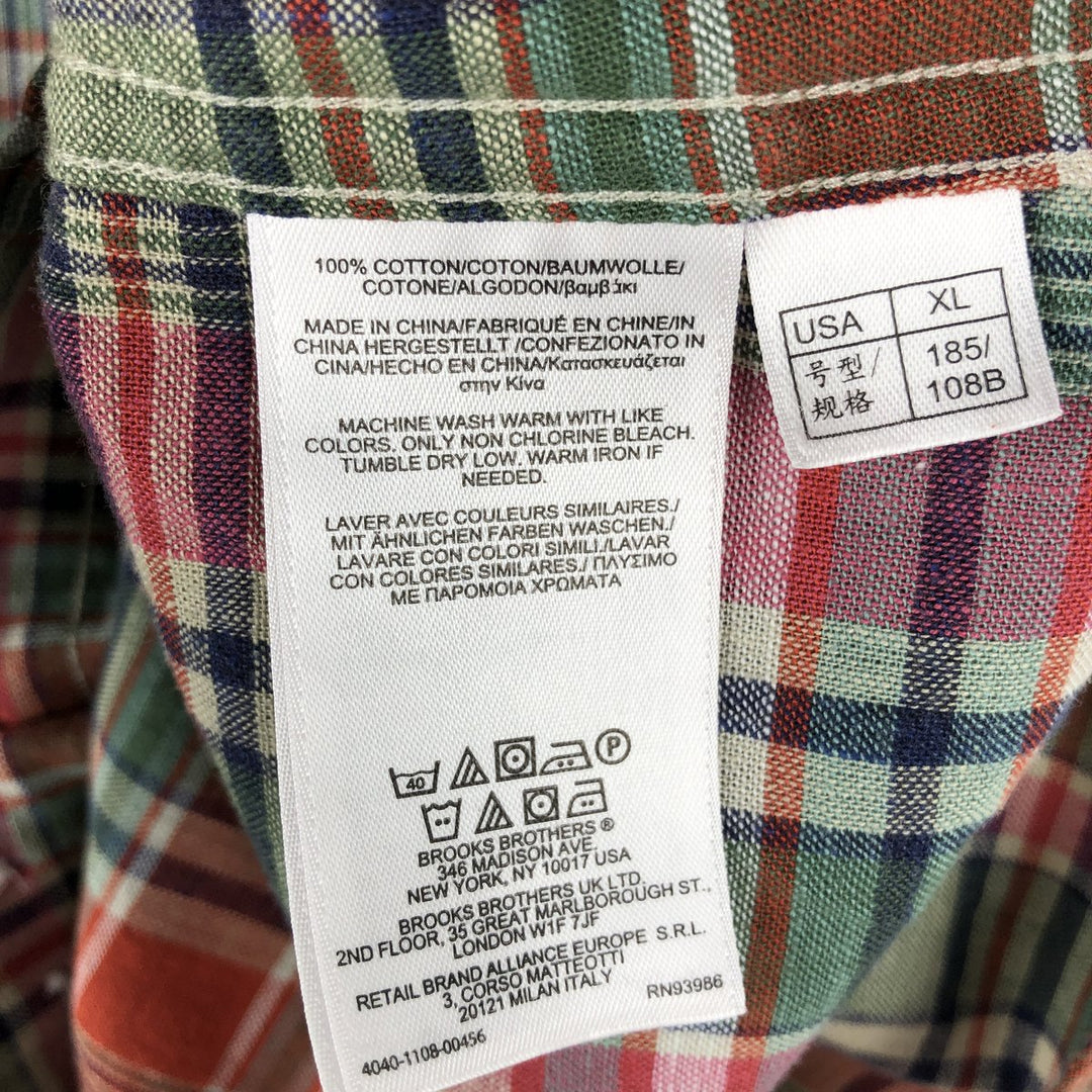 Brooks Brothers Est.1818 REGENT Long Sleeve Button-Down Check Shirt Men's XL cotton red type Vintage Second Hand