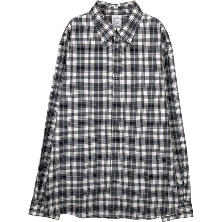 Brooks Brothers Est.1818 REGENT Long Sleeve Button-Down Check Shirt Men's XL cotton gray type Vintage Second Hand