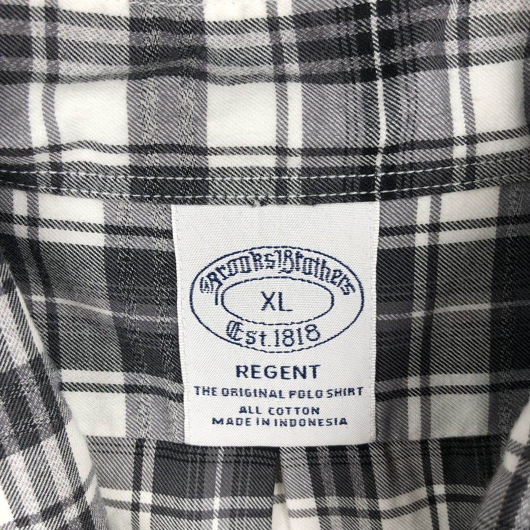 Brooks Brothers Est.1818 REGENT Long Sleeve Button-Down Check Shirt Men's XL cotton gray type Vintage Second Hand