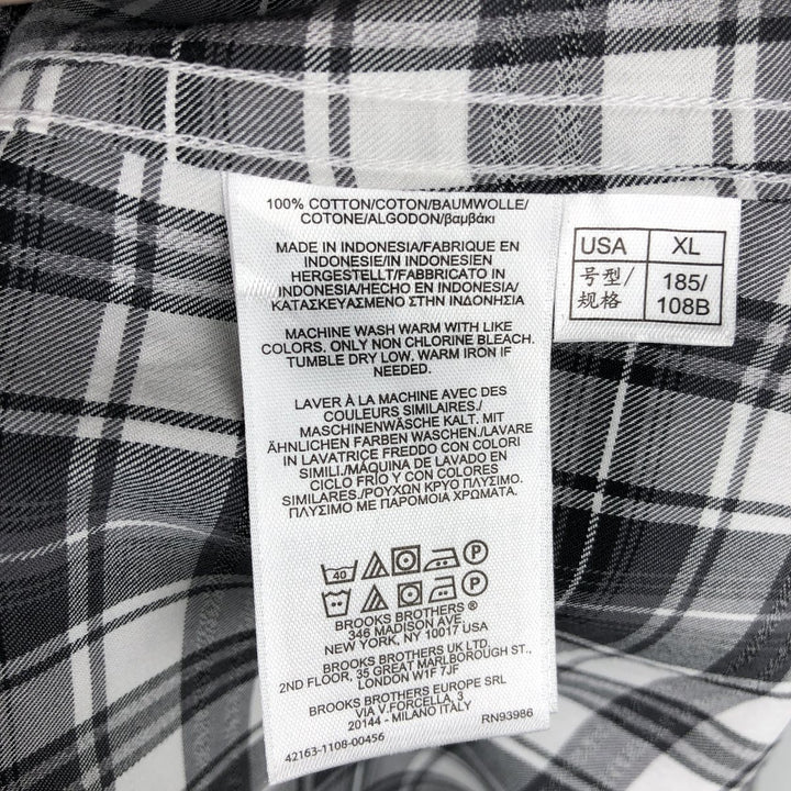 Brooks Brothers Est.1818 REGENT Long Sleeve Button-Down Check Shirt Men's XL cotton gray type Vintage Second Hand