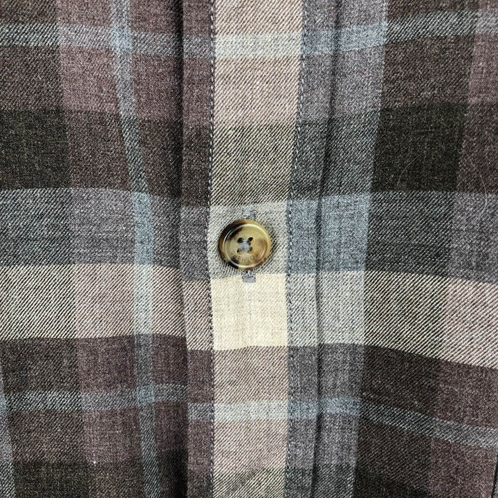 Brooks Brothers Est.1818 REGENT Long Sleeve Button-Down Check Shirt, Men's Size L cotton brown type Vintage Second Hand