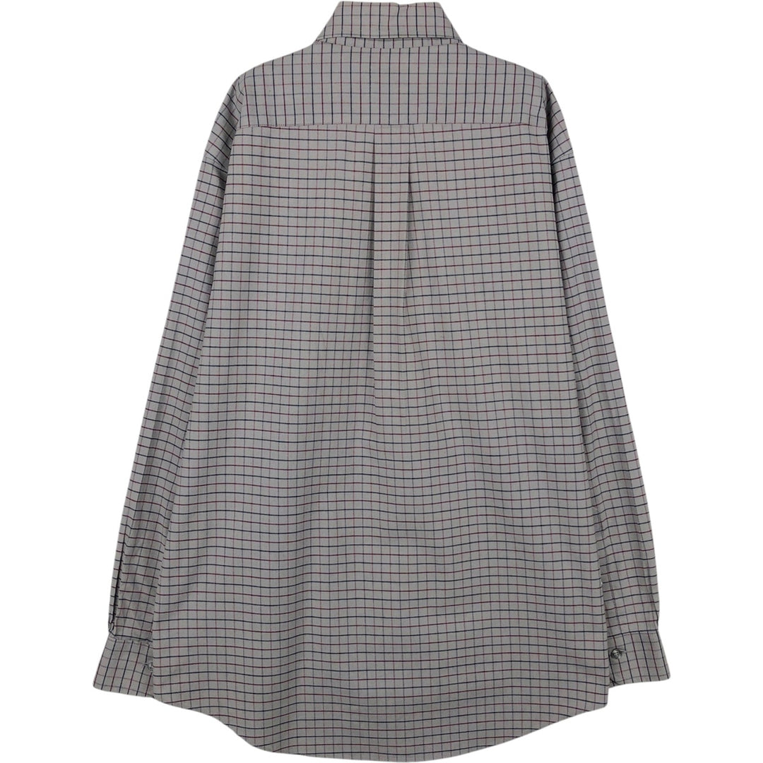 Brooks Brothers Est.1818 Madison Fit One-Point Long-Sleeve Button-Down Check Shirt, Men's Size M (approx.) cotton gray type Vintage Second Hand