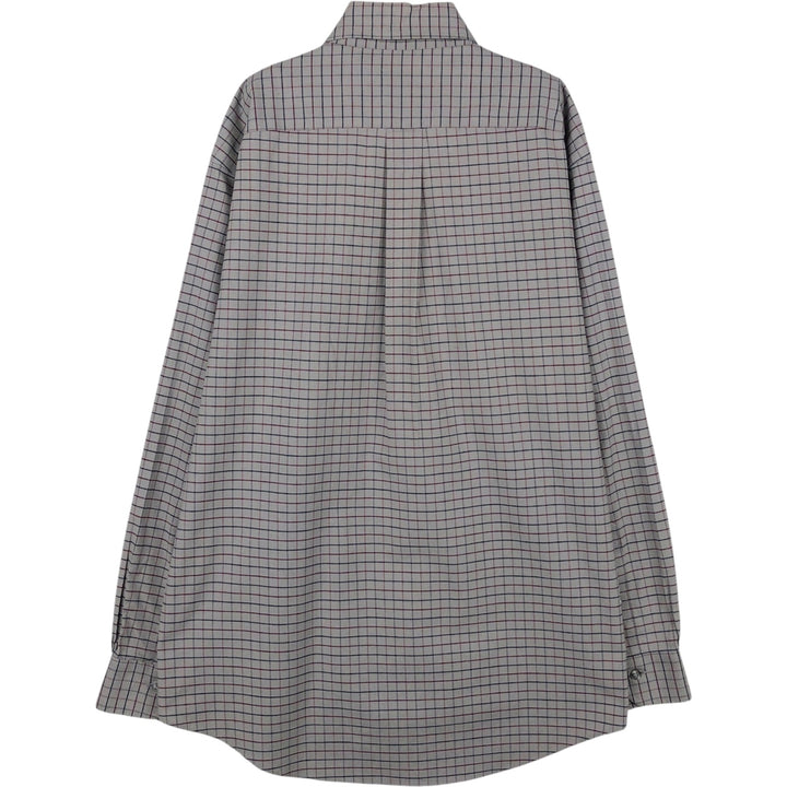 Brooks Brothers Est.1818 Madison Fit One-Point Long-Sleeve Button-Down Check Shirt, Men's Size M (approx.) cotton gray type Vintage Second Hand