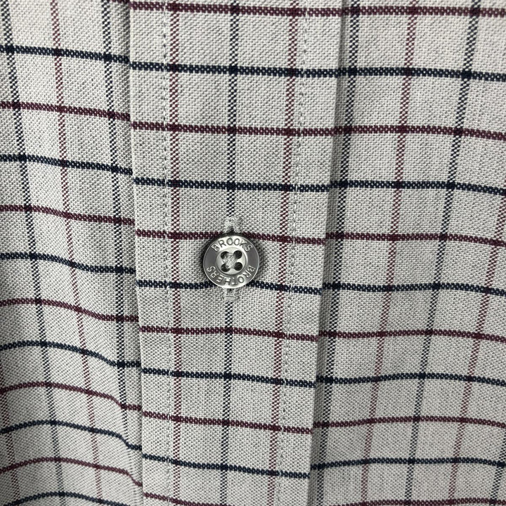 Brooks Brothers Est.1818 Madison Fit One-Point Long-Sleeve Button-Down Check Shirt, Men's Size M (approx.) cotton gray type Vintage Second Hand
