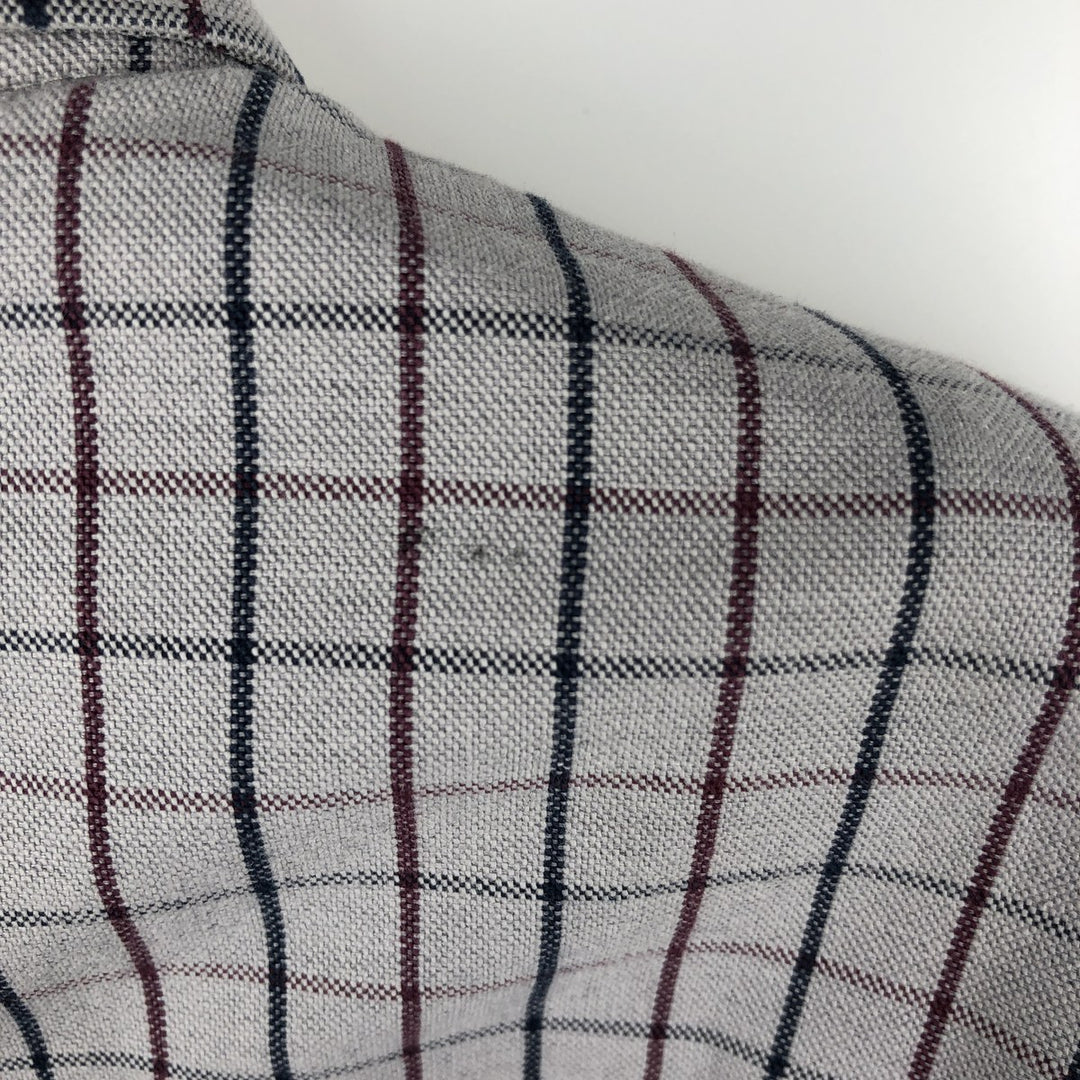 Brooks Brothers Est.1818 Madison Fit One-Point Long-Sleeve Button-Down Check Shirt, Men's Size M (approx.) cotton gray type Vintage Second Hand
