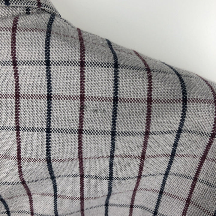 Brooks Brothers Est.1818 Madison Fit One-Point Long-Sleeve Button-Down Check Shirt, Men's Size M (approx.) cotton gray type Vintage Second Hand