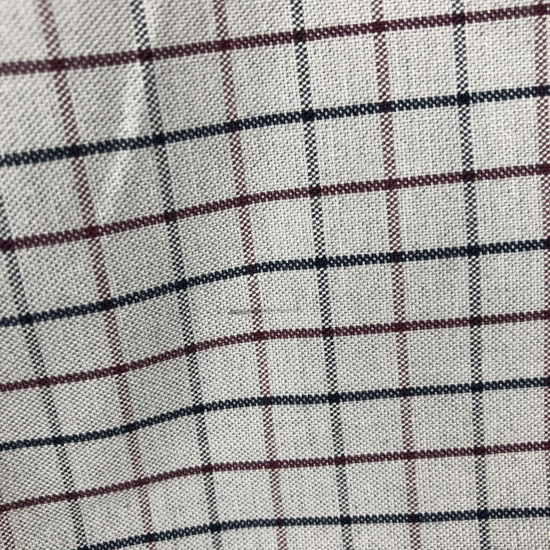 Brooks Brothers Est.1818 Madison Fit One-Point Long-Sleeve Button-Down Check Shirt, Men's Size M (approx.) cotton gray type Vintage Second Hand