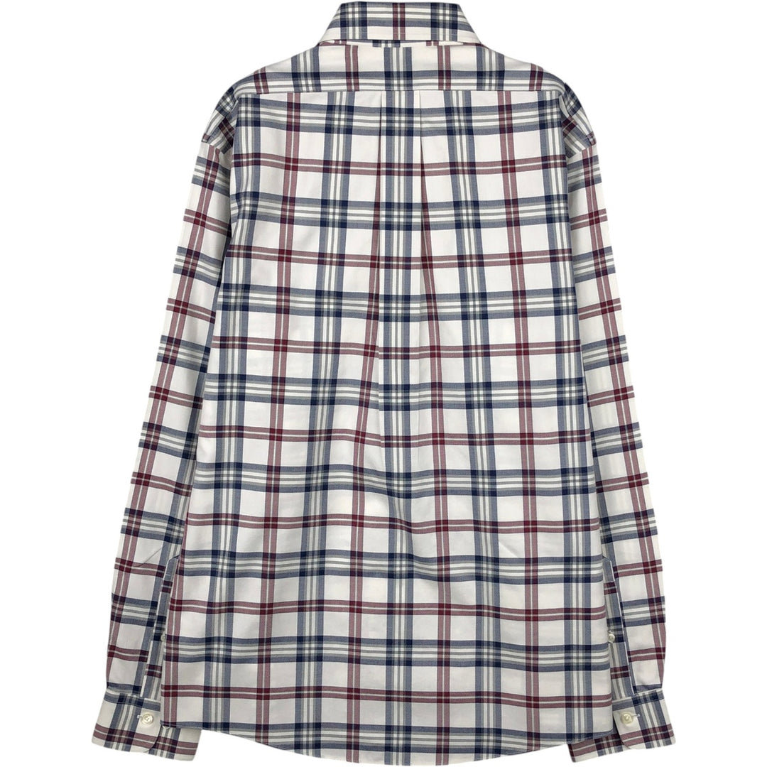 Brooks Brothers Est.1818 REGENT Long Sleeve Button-Down Check Shirt, Men's Size M Supima Cotton white type Vintage Second Hand