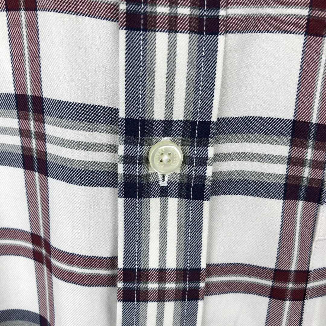 Brooks Brothers Est.1818 REGENT Long Sleeve Button-Down Check Shirt, Men's Size M Supima Cotton white type Vintage Second Hand