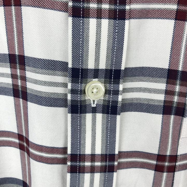 Brooks Brothers Est.1818 REGENT Long Sleeve Button-Down Check Shirt, Men's Size M Supima Cotton white type Vintage Second Hand