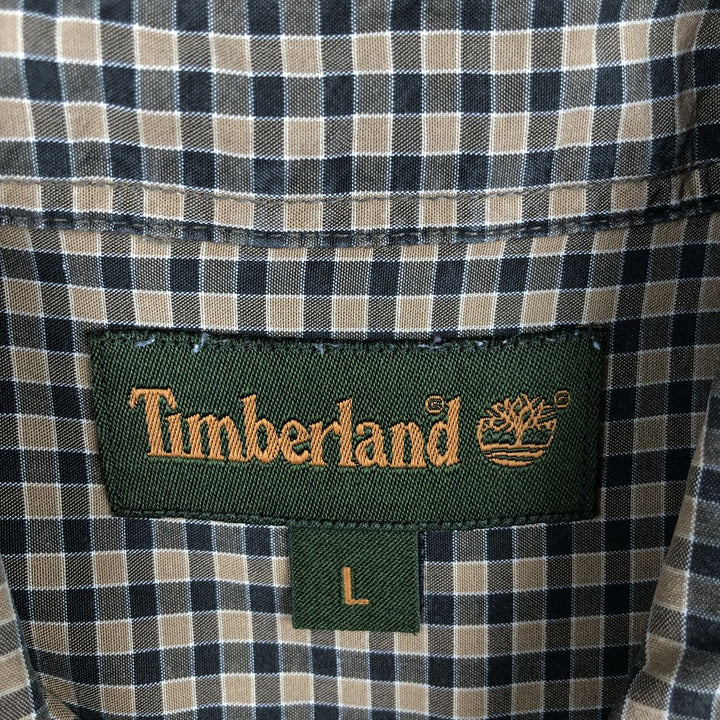 Vintage 90s-00'S Timberland long-sleeved button-down check shirt, men's size L Tencel brick settler Vintage Second Hand