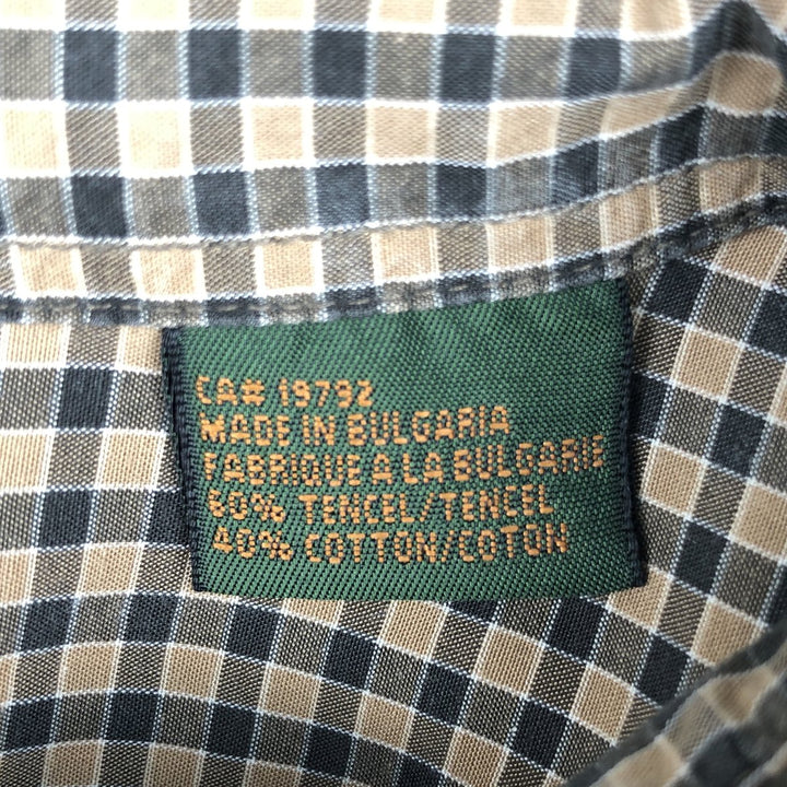 Vintage 90s-00'S Timberland long-sleeved button-down check shirt, men's size L Tencel brick settler Vintage Second Hand