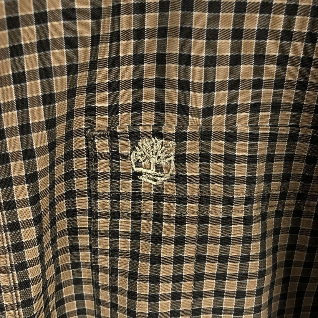 Vintage 90s-00'S Timberland long-sleeved button-down check shirt, men's size L Tencel brick settler Vintage Second Hand