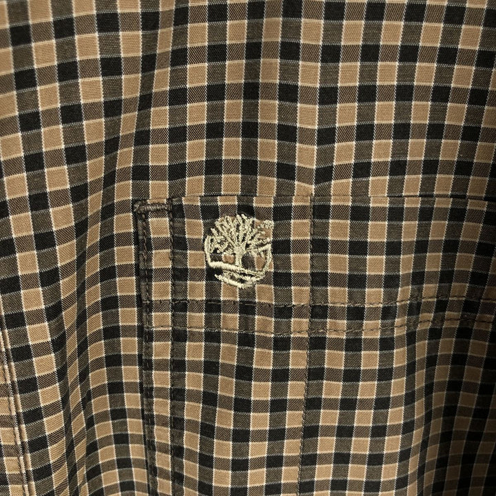 Vintage 90s-00'S Timberland long-sleeved button-down check shirt, men's size L Tencel brick settler Vintage Second Hand