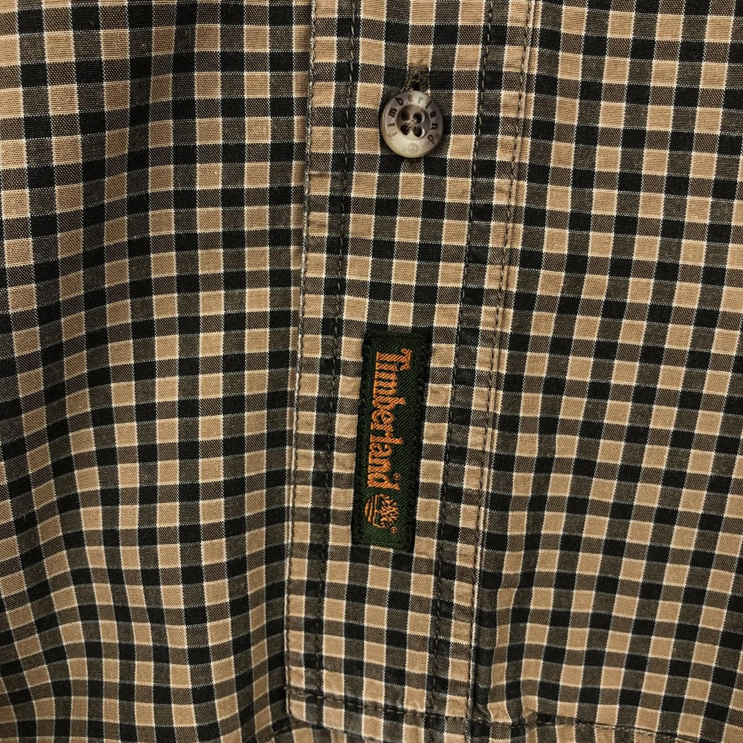 Vintage 90s-00'S Timberland long-sleeved button-down check shirt, men's size L Tencel brick settler Vintage Second Hand
