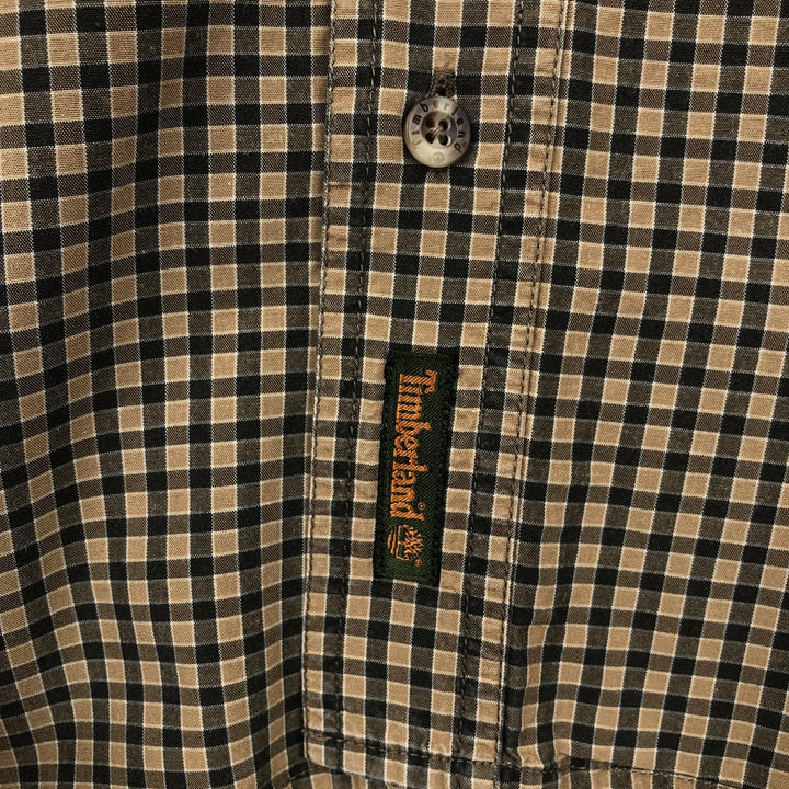 Vintage 90s-00'S Timberland long-sleeved button-down check shirt, men's size L Tencel brick settler Vintage Second Hand