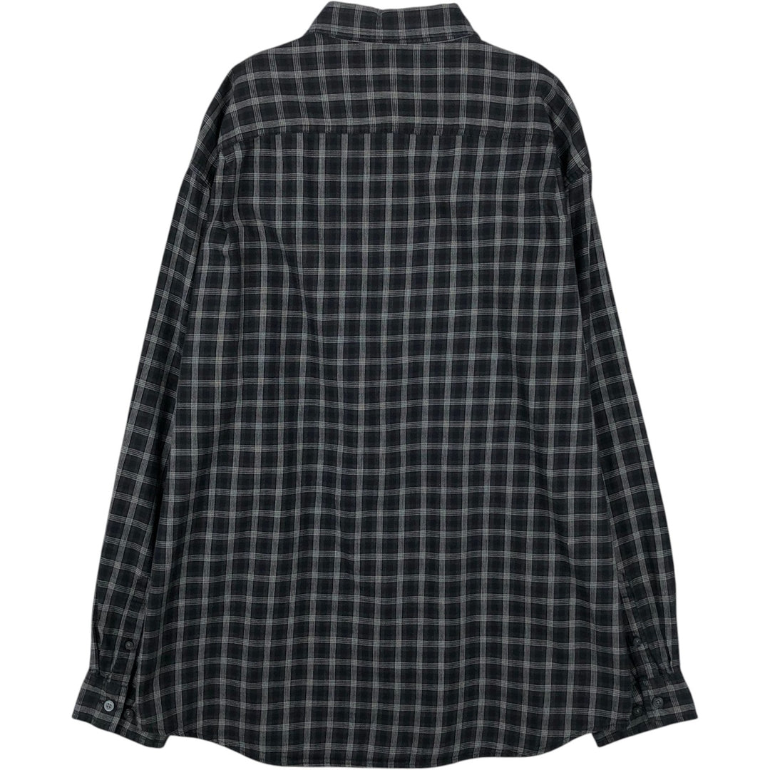 90s-00'S Calvin Klein Jeans Long-Sleeve Cotton Check Shirt, Men's Size L (approx.), Vintage cotton black type Vintage Second Hand