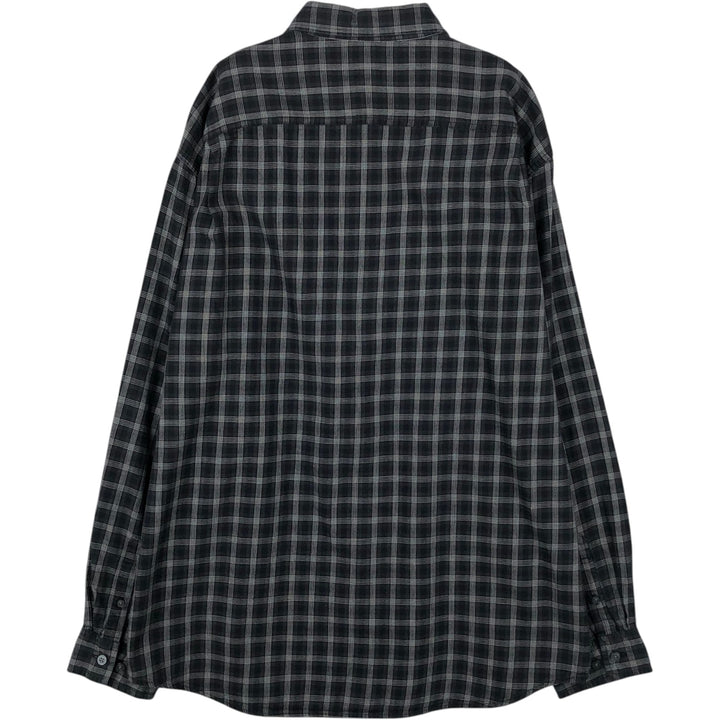 90s-00'S Calvin Klein Jeans Long-Sleeve Cotton Check Shirt, Men's Size L (approx.), Vintage cotton black type Vintage Second Hand