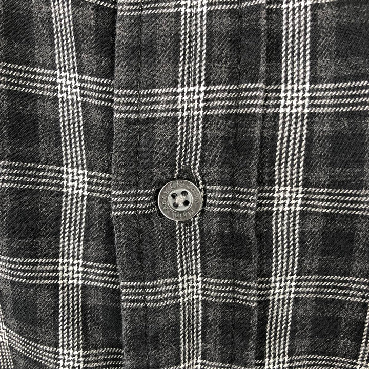 90s-00'S Calvin Klein Jeans Long-Sleeve Cotton Check Shirt, Men's Size L (approx.), Vintage cotton black type Vintage Second Hand