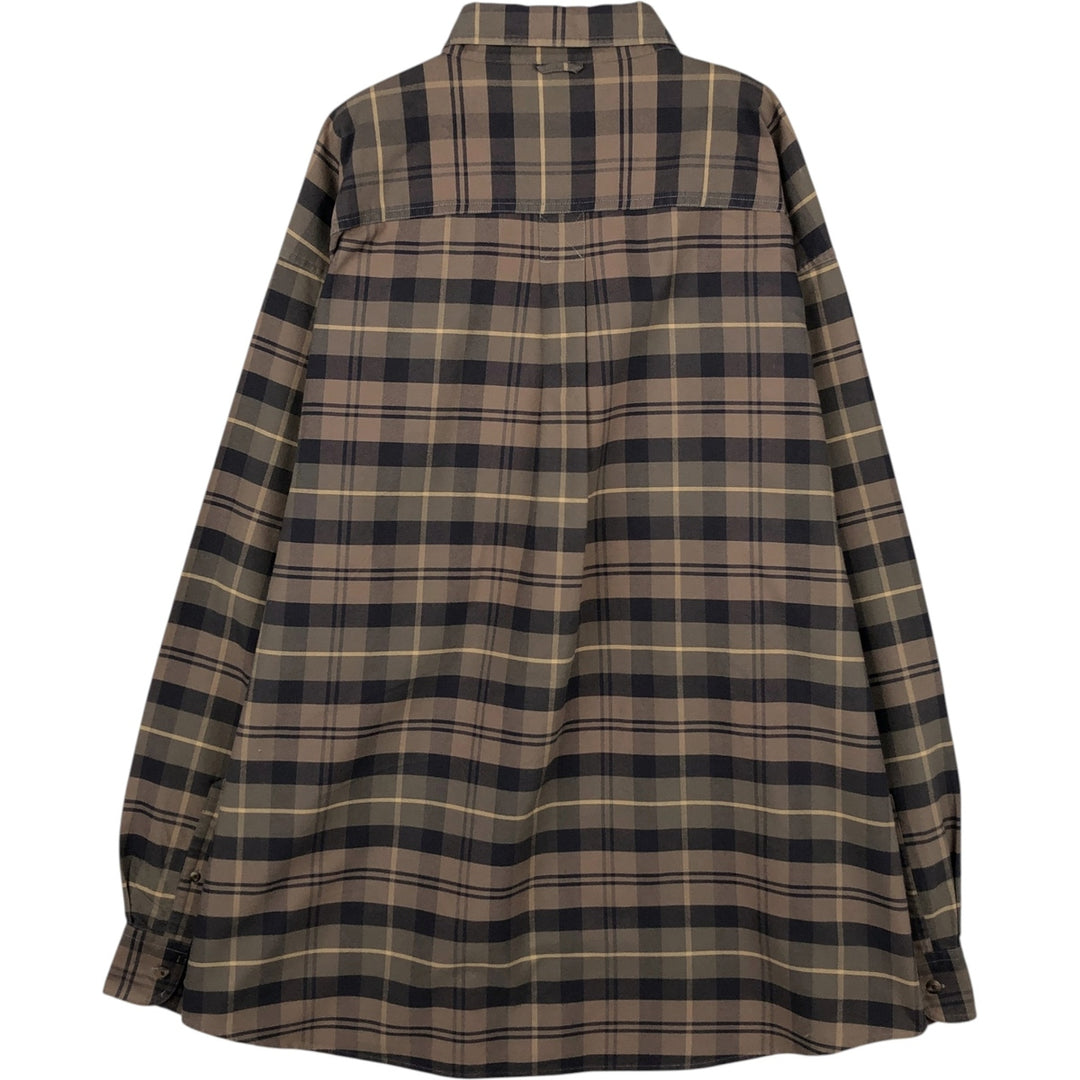 Vintage 90s-00'S Timberland long-sleeved button-down check shirt, men's size XL cotton brick settler Vintage Second Hand