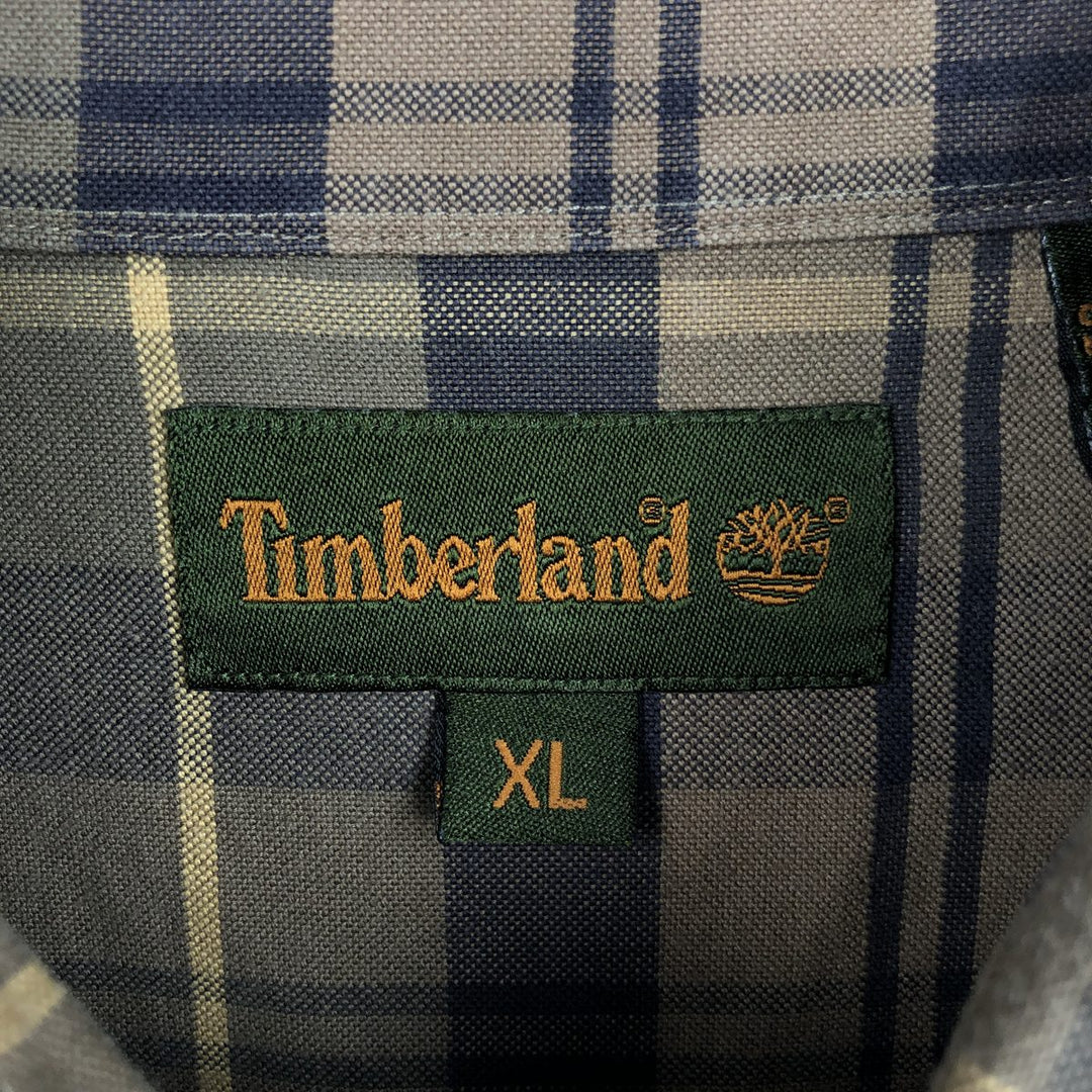 Vintage 90s-00'S Timberland long-sleeved button-down check shirt, men's size XL cotton brick settler Vintage Second Hand