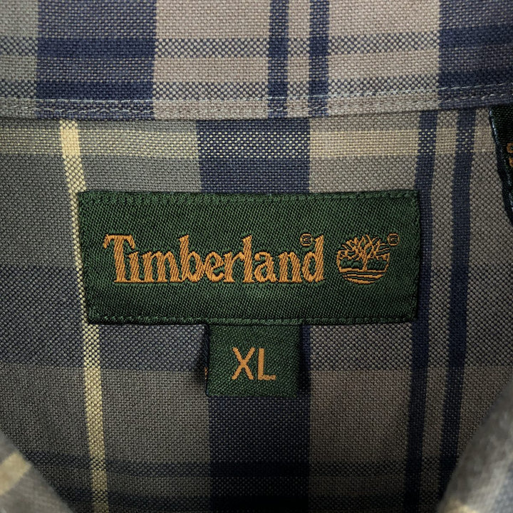 Vintage 90s-00'S Timberland long-sleeved button-down check shirt, men's size XL cotton brick settler Vintage Second Hand