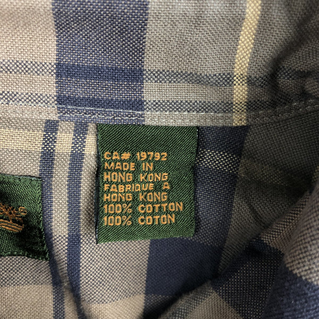 Vintage 90s-00'S Timberland long-sleeved button-down check shirt, men's size XL cotton brick settler Vintage Second Hand